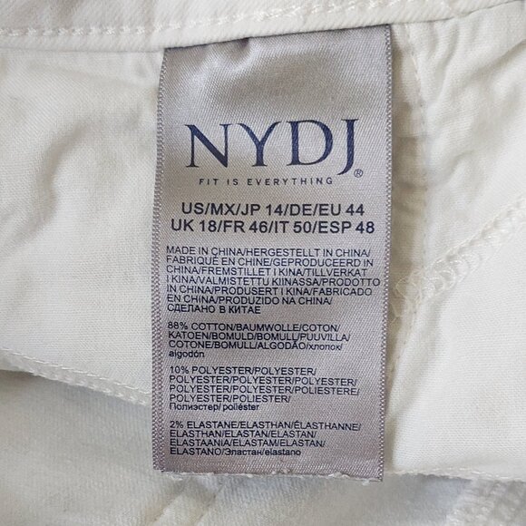 NYDJ LiftXTuck Technology White Wide-Leg Ankle Denim Jeans -Women's Size 14 - Picture 11 of 14